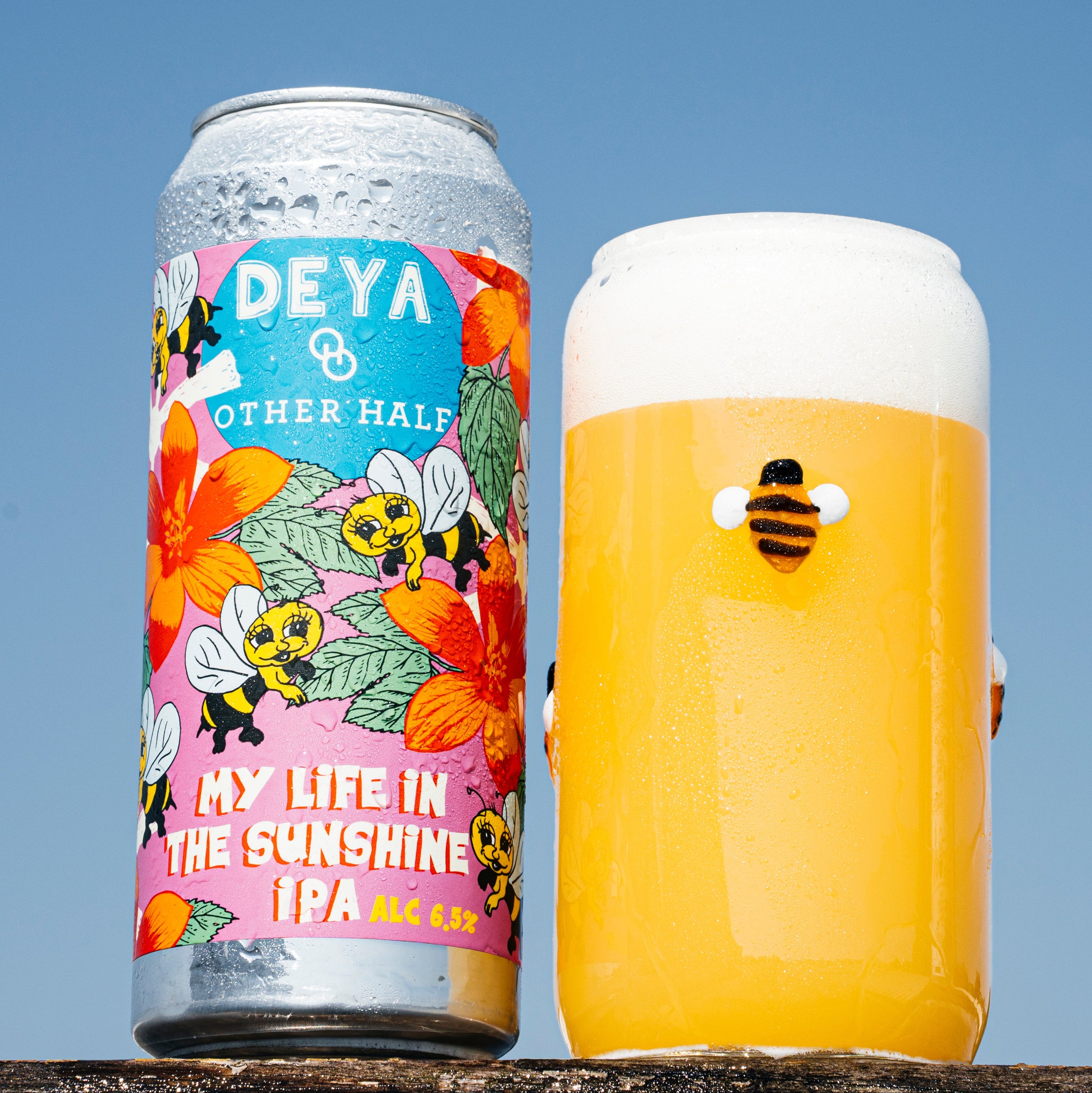 DEYA x Other Half My Life In The Sunshine IPA can beside a poured glass, Brewser craft beer subscription