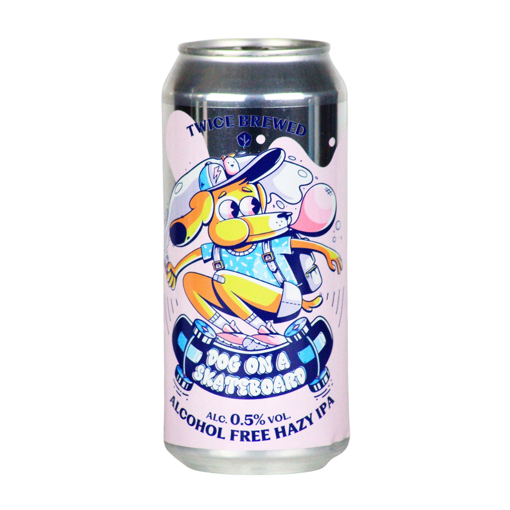 Twice Brewed Dog on a Skateboard
